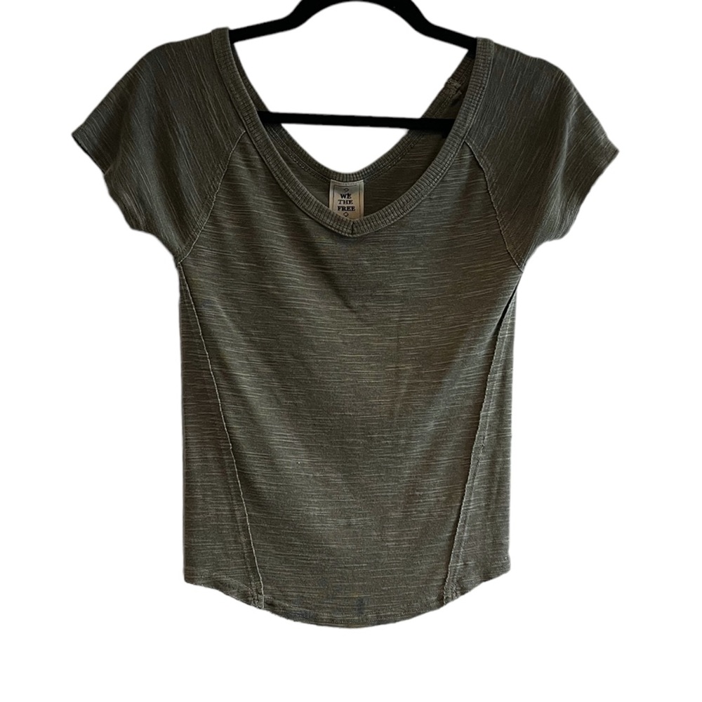 Free People Fitted V Neck Shirt
